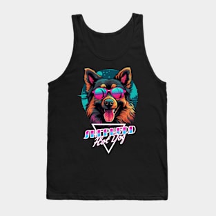 Retro Wave Shepherd Hot Dog Shirt Tank Top